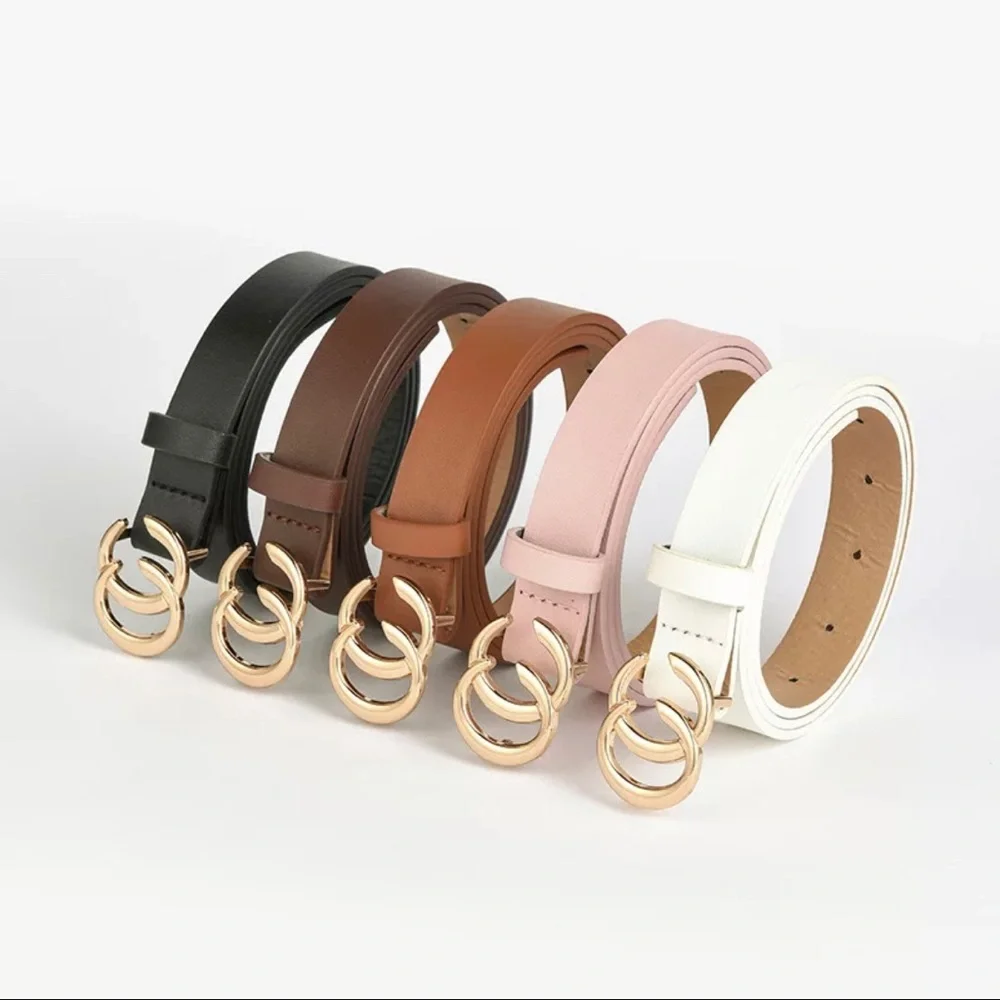 (Last 1) Double C belt for women in camel color with a gold buckle - Picture 4 of 4